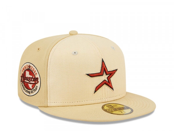 New Era Houston Astros 45th Anniversary Raffia Front Vegas Gold Edition 59Fifty Fitted Cap