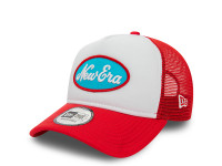 New Era Oval Patch White Red A Frame Trucker Snapback Cap