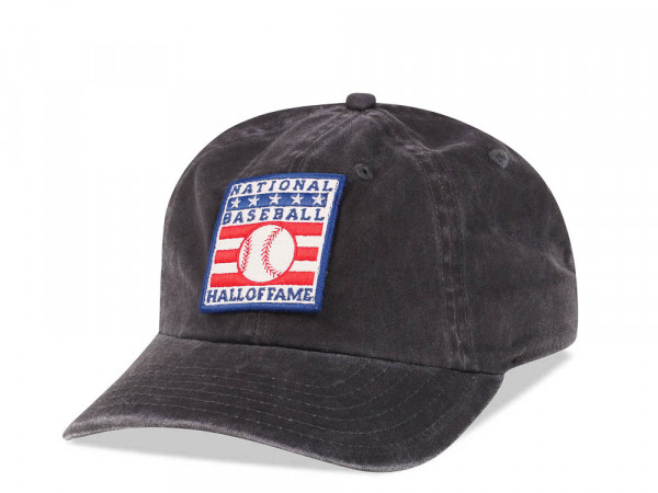 American Needle National Baseball Hall of Fame Black Vintage Casual Strapback Cap