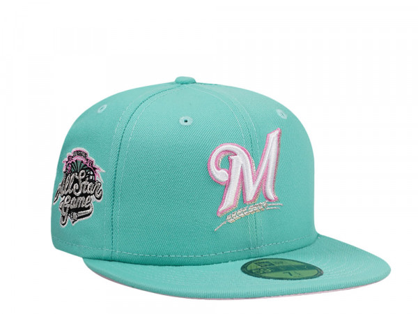 New Era Milwaukee Brewers All Star Game 2002 Teal Pink Edition 59Fifty Fitted Cap