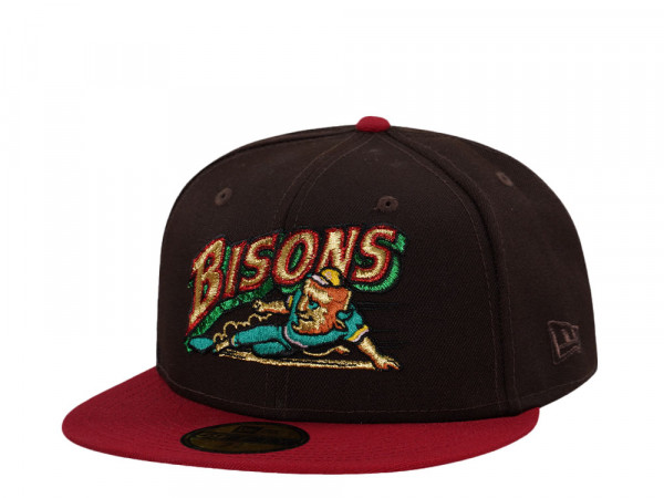 New Era Buffalo Bisons Gold Two Tone Throwback Edition 59Fifty Fitted Cap