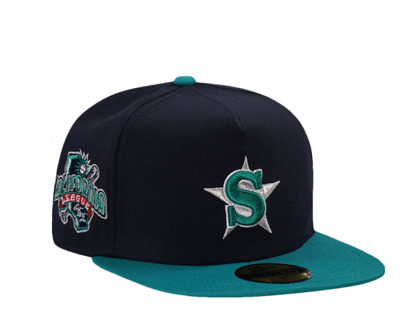New Era Seattle Mariners California League Navy Two Tone Edition A Frame 59Fifty Fitted Cap
