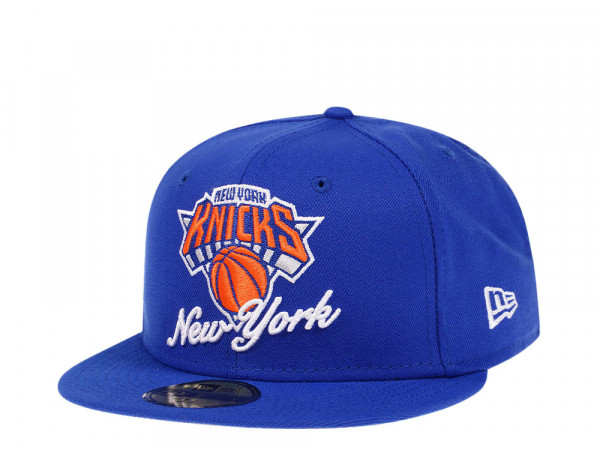 New Era New York Knicks Blue Duallogo Edition 59Fifty Fitted Cap