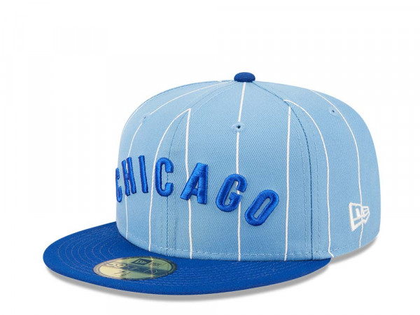 New Era Chicago Cubs Powder Blues Sky Throwback Two Tone Edition 59Fifty Fitted Cap