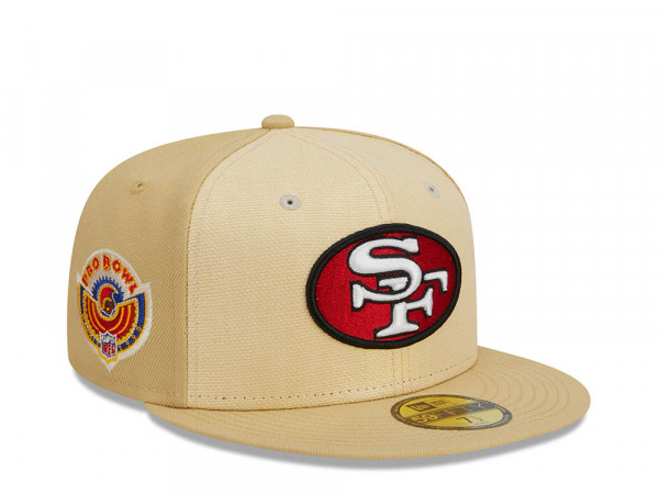 New Era San Francisco 49ers Pro Bowl Hawaii 1996 Raffia Front Vegas Gold Edition 59Fifty Fitted Cap