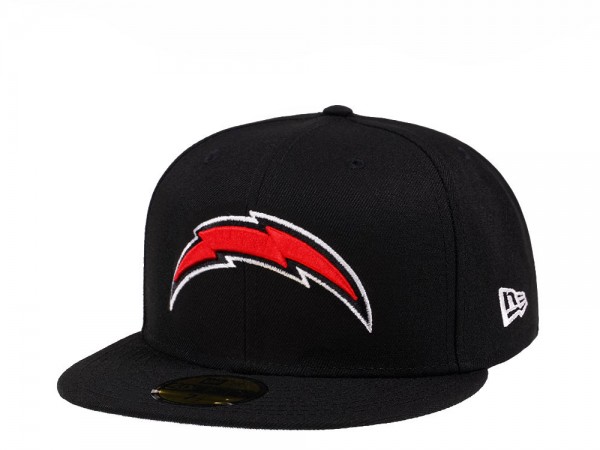 New Era Los Angeles Chargers Black Crimson Collection 59Fifty Fitted Cap