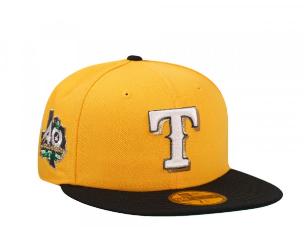 New Era Texas Rangers 40th Anniversary Black Yellow Two Tone Edition 59Fifty Fitted Cap