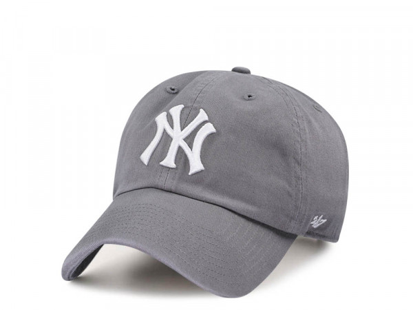 47Brand New York Yankees Dark Gray Clean Up Strapback Cap