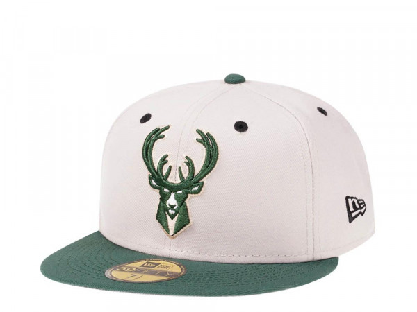 New Era Milwaukee Bucks Stone Two Tone Edition 59Fifty Fitted Cap