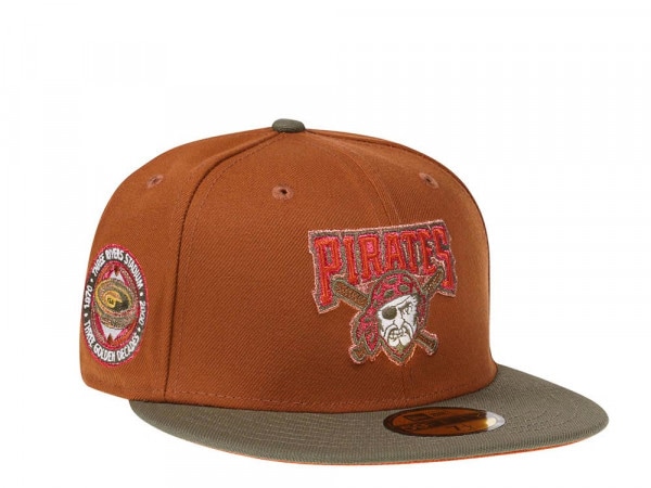 New Era Pittsburgh Pirates Three Rivers Heavy Metallic Bourbon Two Tone Edition 59Fifty Fitted Cap
