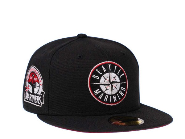 New Era Seattle Mariners 30th Anniversary Black and Red Prime Edition 59Fifty Fitted Cap
