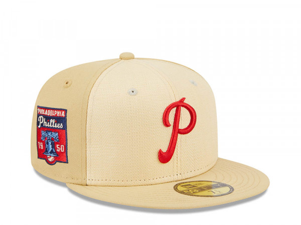 New Era Philadelphia Phillies 1950 Raffia Front Vegas Gold Edition 59Fifty Fitted Cap