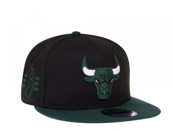 New Era Chicago Bulls Champions Two Tone Black Green Edition 9Fifty Snapback Cap