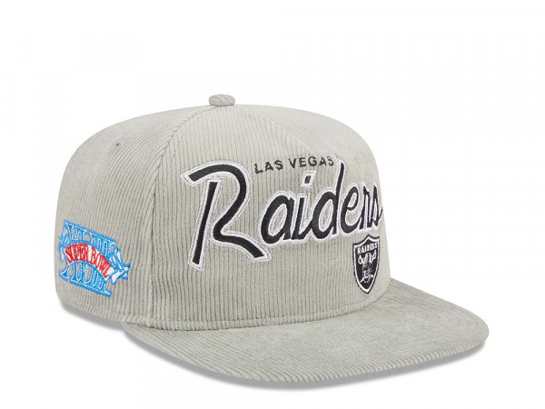 New Era Las Vegas Raiders Super Bowl XVIII Cord Golfer Edition Snapback Cap