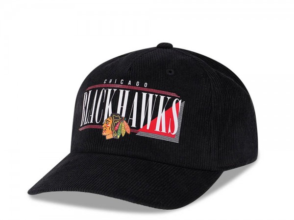 American Needle Chicago Blackhawks Black Cord Snapback Cap