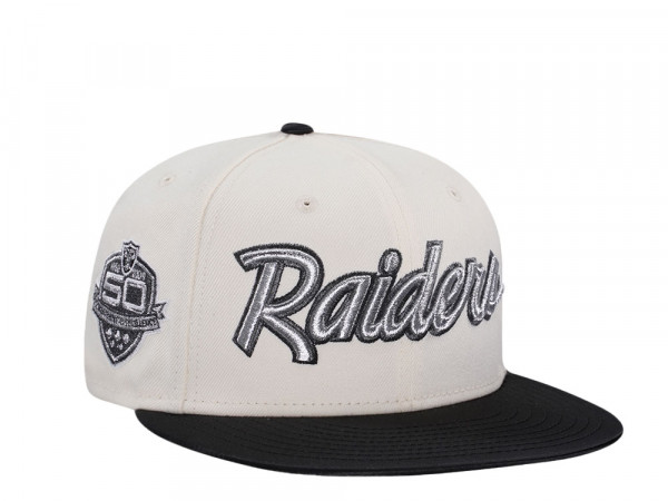 New Era Las Vegas Raiders 50th Anniversary Chrome Satin Two Tone Edition 59Fifty Fitted Cap