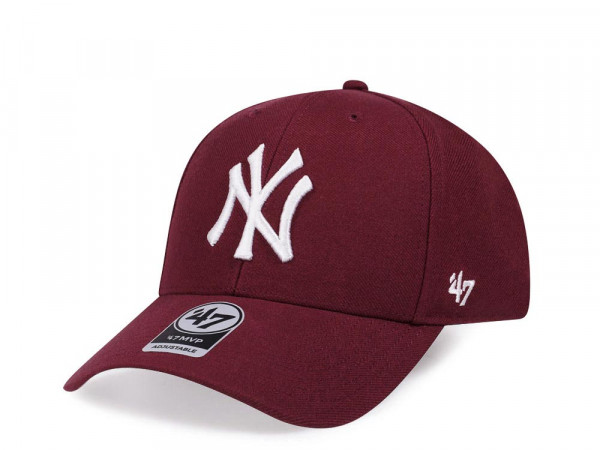 47Brand New York Yankees Classic Maroon Strapback Cap