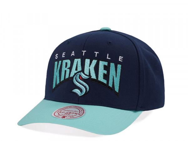 Mitchell & Ness Seattle Kraken Pro Crown Fit Navy Snapback Cap