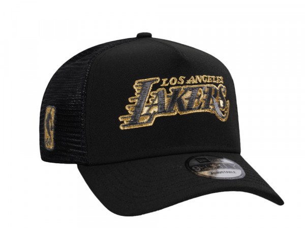 New Era Los Angeles Lakers Black Gold Classic Trucker Edition A Frame 9Forty Cap