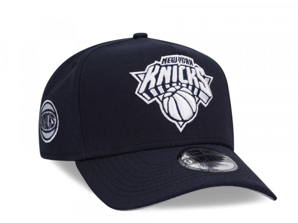 New Era New York Knicks Navy Classic Edition 9Forty A Frame Snapback Cap