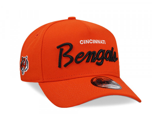 New Era Cincinnati Bengals Script Orange Edition 9Forty A Frame Snapback Cap