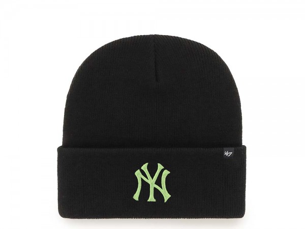 47 Brand New York Yankees Green on Black Edition Cuff Mütze