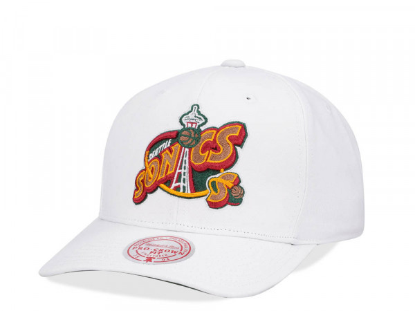 Mitchell & Ness Seattle Supersonics All in Pro White Snapback Cap