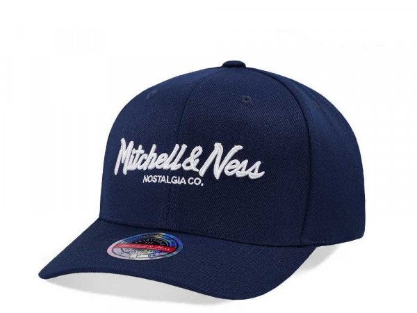 Mitchell & Ness Pinscript Branded Navy Classic Red Snapback Cap