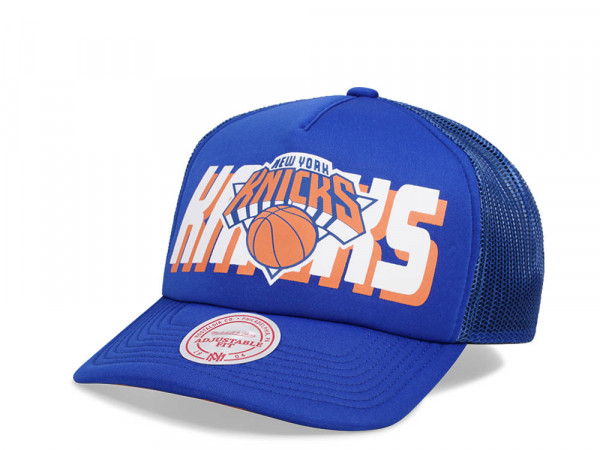 Mitchell & Ness New York Knicks Blue Billboard Trucker Snapback Cap