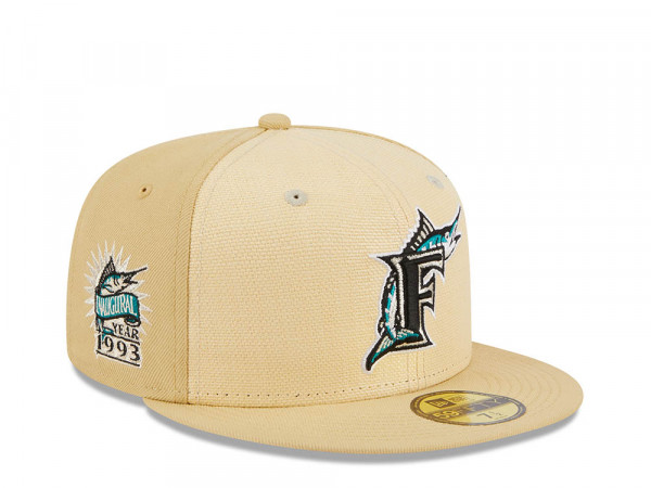 New Era Florida Marlins Inaugural Year 1993 Raffia Front Vegas Gold Edition 59Fifty Fitted Cap