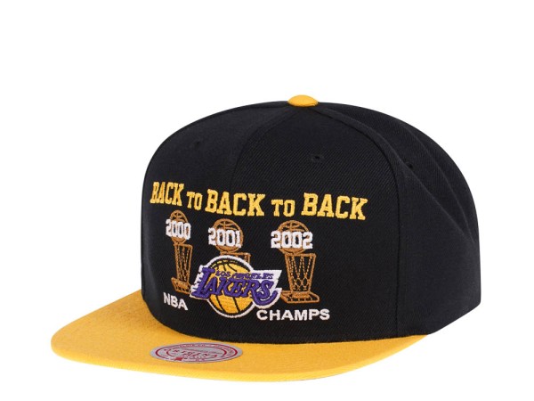 Mitchell & Ness Los Angeles Lakers Back to Back Champions Black Snapback Cap
