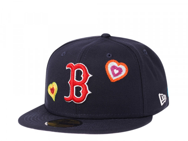 New Era Boston Red Sox Navy Chainstitchheart Edition 59Fifty Fitted Cap