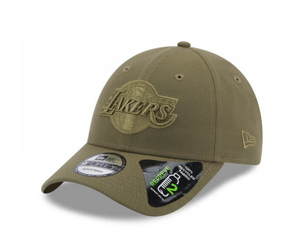 New Era Los Angeles Lakers Repreve Olive 9Forty Strapback Cap