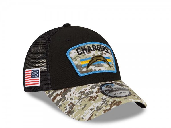 New Era Los Angeles Chargers Salute to Service 21 9Forty Trucker Snapback Cap