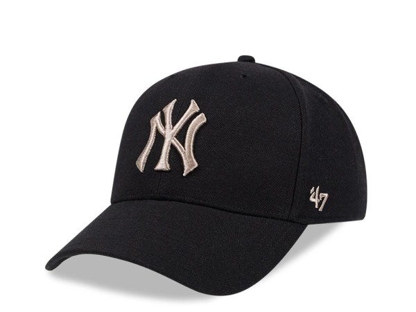 47Brand New York Yankees Black and Cream Classic Snapback Cap