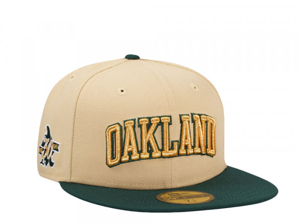 New Era Oakland Athletics 30th Anniversary Vegas Gold Two Tone Edition 59Fifty Fitted Cap