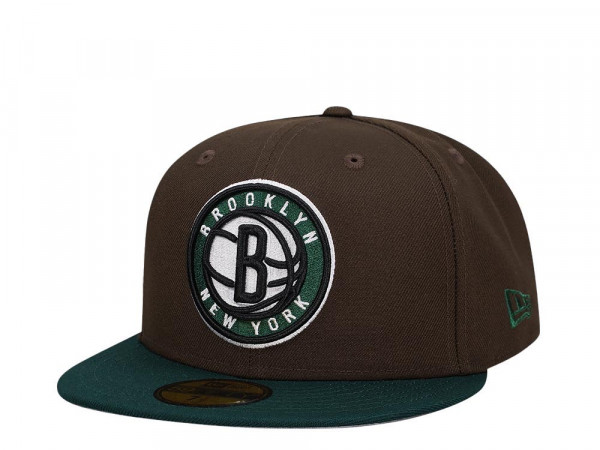 New Era Brooklyn Nets Wallnut Green Classic Two Tone Edition 59Fifty Fitted Cap