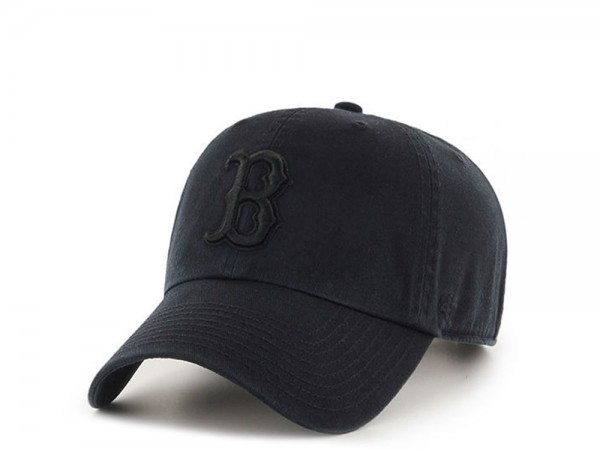 47Brand Boston Red Sox Clean Up All Black Strapback Cap