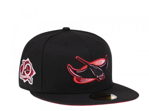New Era Tampa Bay Rays 10 Seasons Fire Red Black Edition 59Fifty Fitted Cap