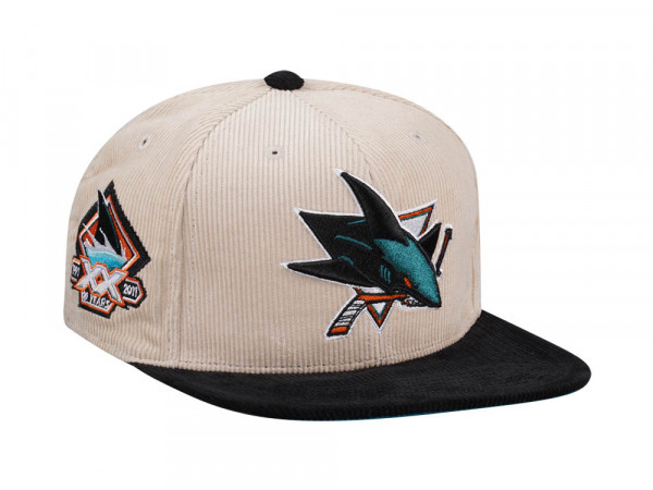 Mitchell & Ness San Jose Sharks 20th Anniversary Two Tone Cord Edition Dynasty Fitted Cap