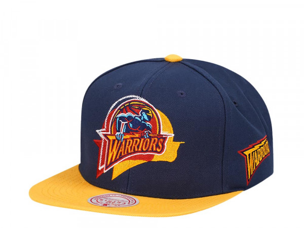 Mitchell & Ness Golden State Warriors Logo Blur Hardwood Classic Snapback Cap