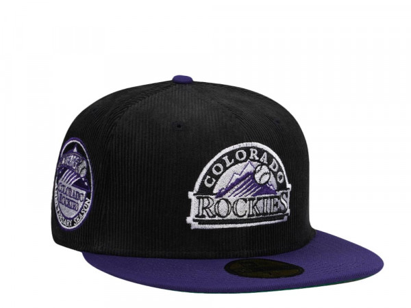 New Era Colorado Rockies 10th Anniversary Throwback Two Tone Corduroy Edition 59Fifty Fitted Cap