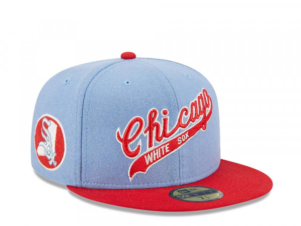 New Era Chicago White Sox Powder Blues Sky Throwback Two Tone Edition 59Fifty Fitted Cap