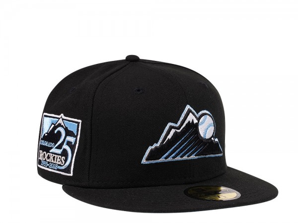 New Era Colorado Rockies 25th Anniversary Black Glacier Blue Edition 59Fifty Fitted Cap