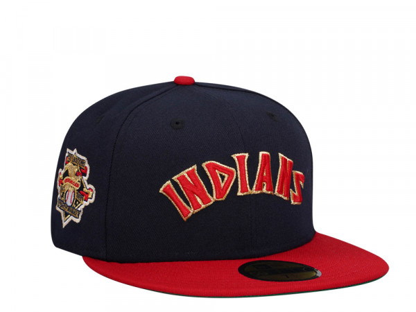 New Era Cleveland Indians American League Script Two Tone Throwback Edition 59Fifty Fitted Cap