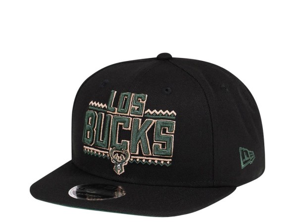 New Era Milwaukee Bucks Original Fit Black 9Fifty Snapback Cap