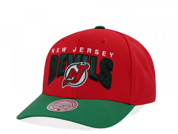 Mitchell & Ness New Jersey Devils Pro Crown Fit Vintage Red Snapback Cap