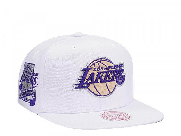 Mitchell & Ness Los Angeles Lakers 25th Anniversary Winter White Snapback Cap