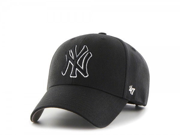 47Brand New York Yankees Black and White Classic Snapback Cap