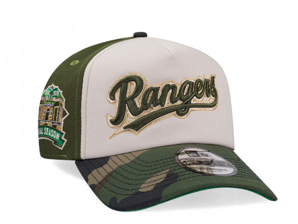 New Era Texas Rangers Finals Season Outdoor Camo Two Tone Edition 9Forty A Frame Snapback Cap